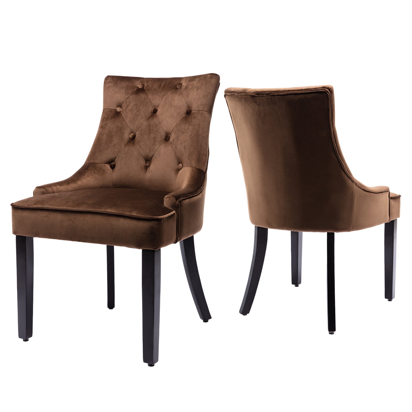 Dining Chairs with Arms x 2 - Brown