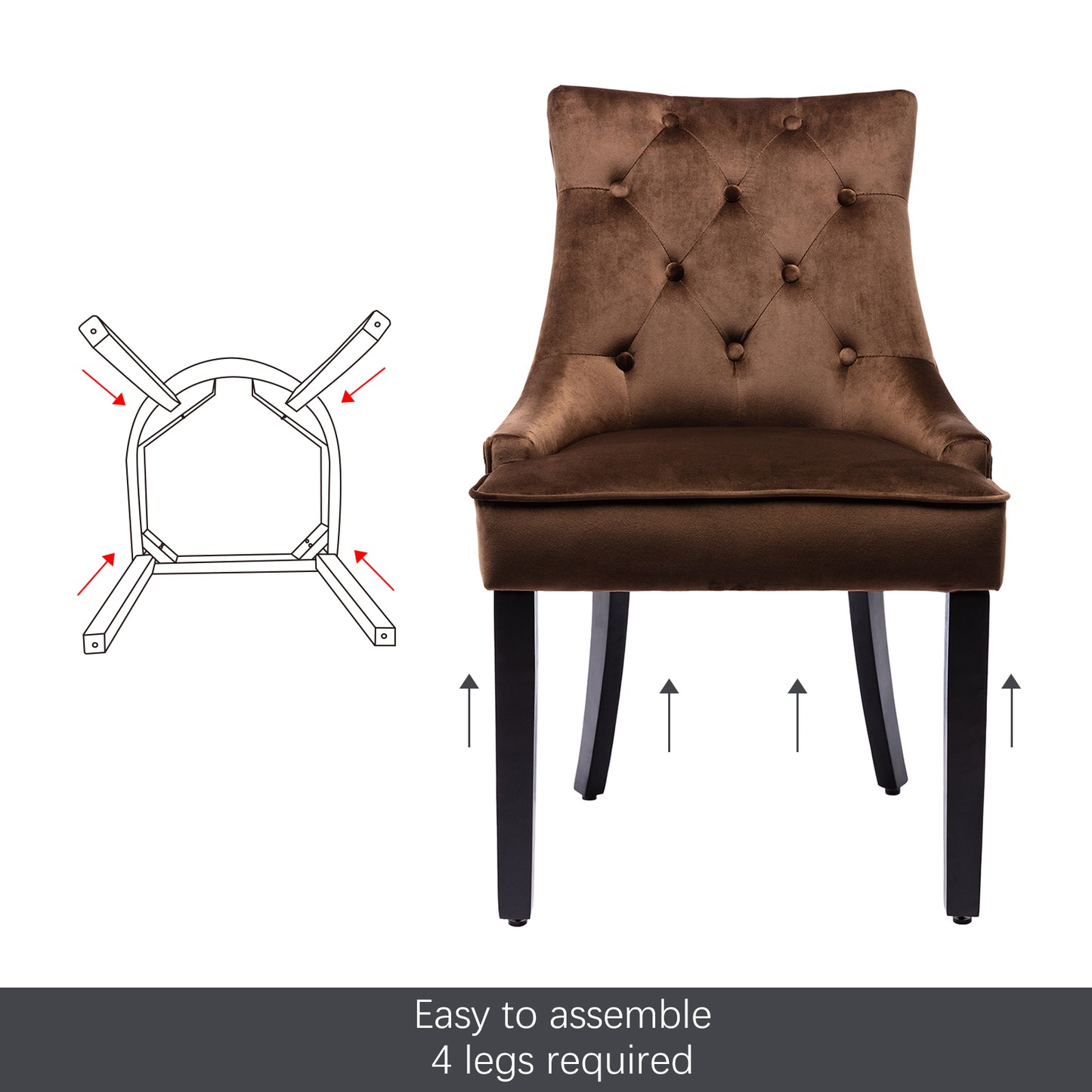 Dining Chairs with Arms x 2 - Brown
