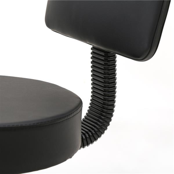 Round Shape Plastic Adjustable Salon Stool with Back Black