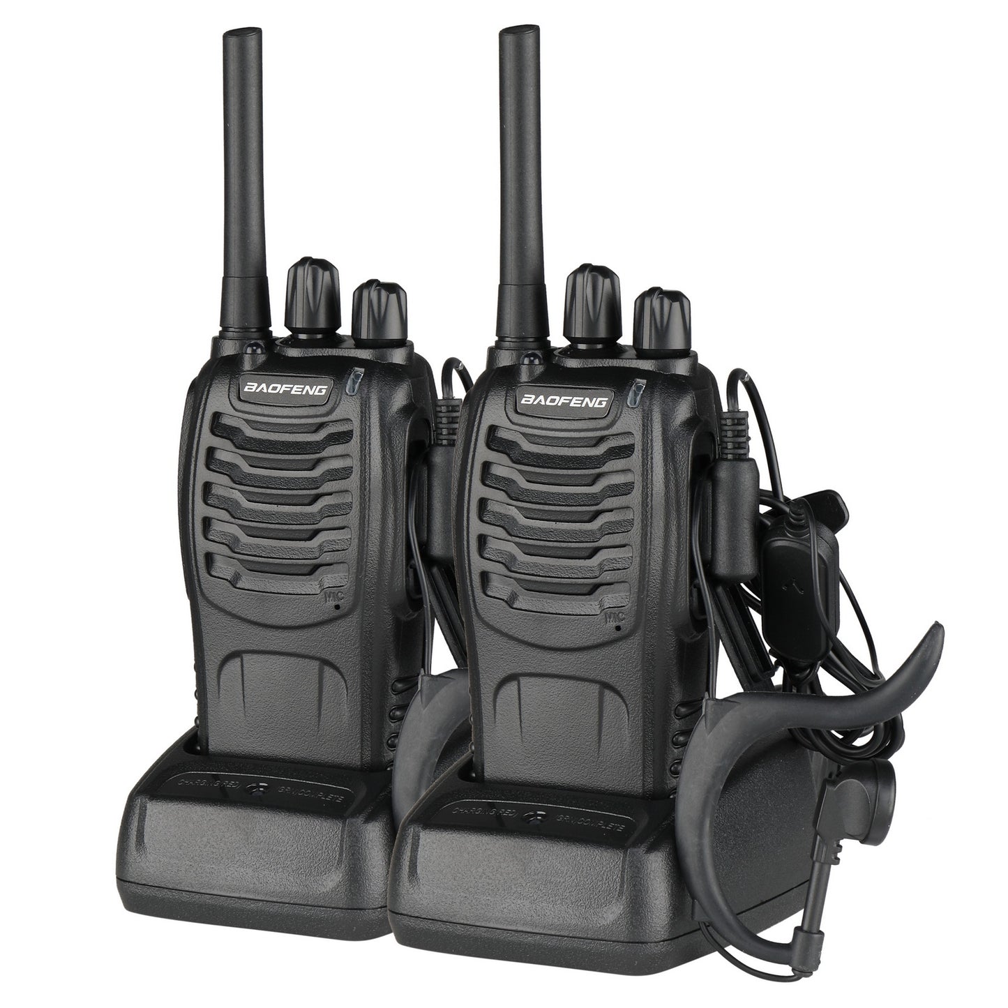 BF-88E 1500mAh Ultra-long Standby Walkie-talkie EU Standard Black - Dual Pack