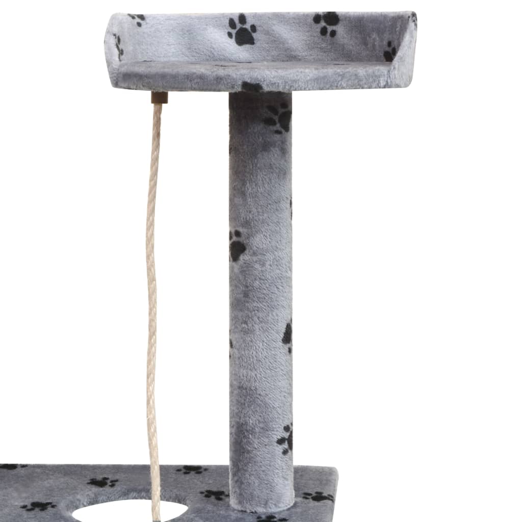 Cat Tree with Sisal Scratching Posts 150 cm Paw Prints Grey