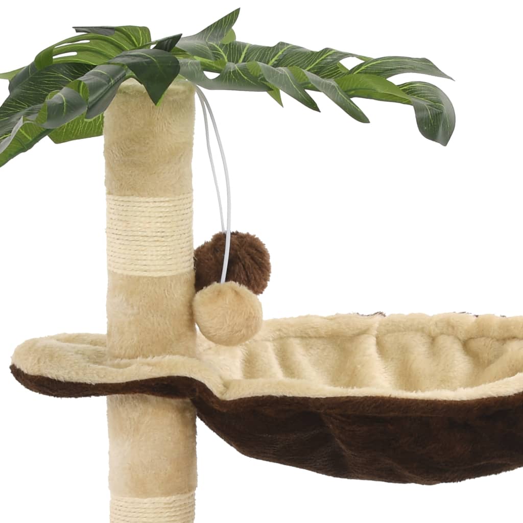 Cat Tree with Sisal Scratching Post 50 cm Beige and Brown