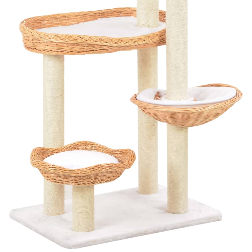 Cat Tree with Sisal Scratching Post Natural Willow Wood