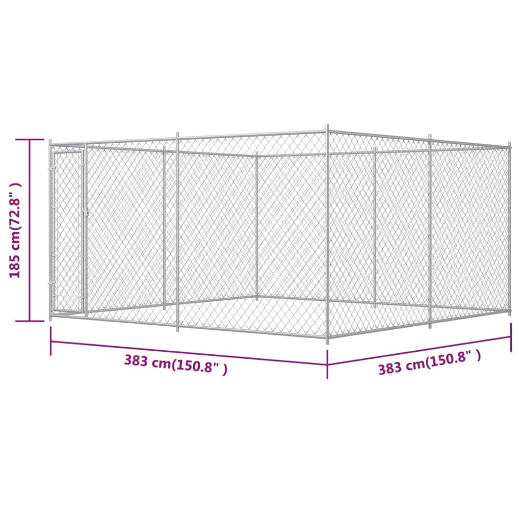 Outdoor Dog Kennel 383x383x185 cm