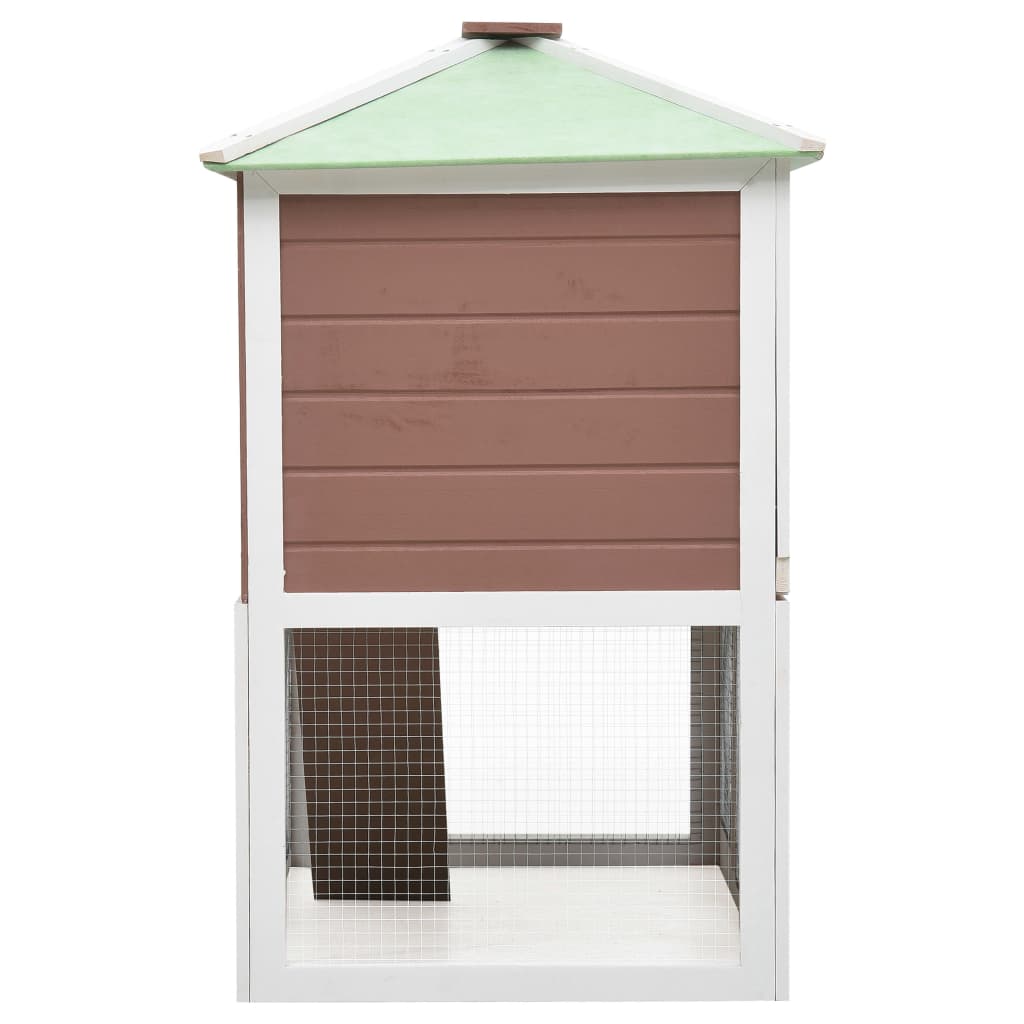 Animal Rabbit Cage Double Floor Brown Wood