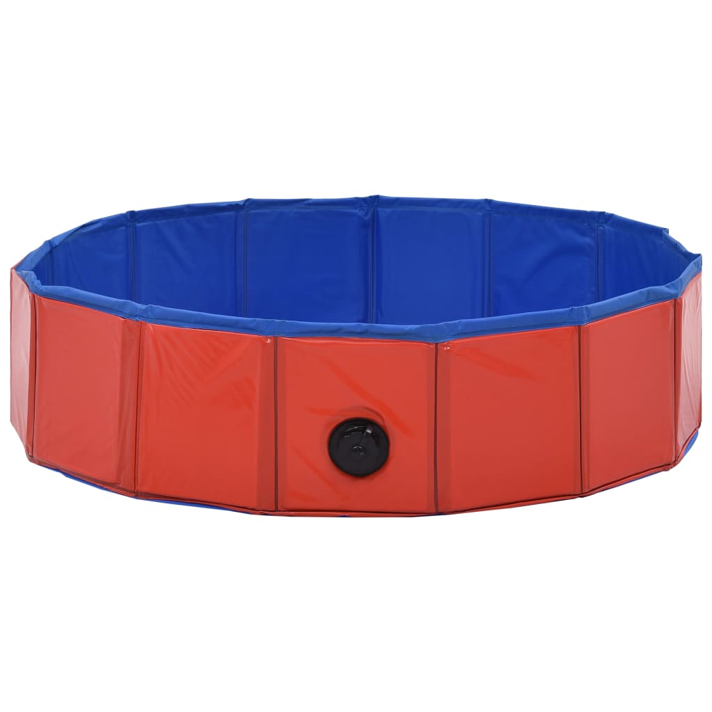 Foldable Dog Swimming Pool Red 80x20 cm PVC