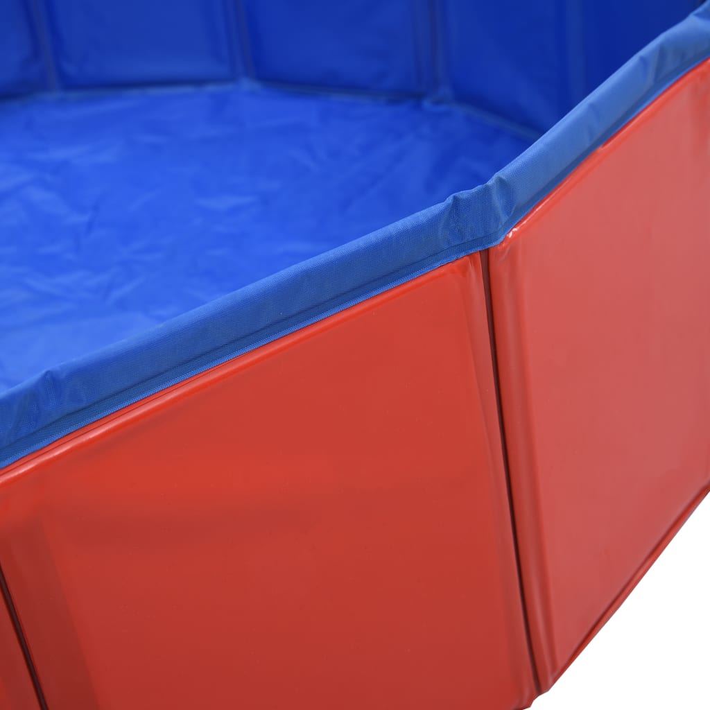 Foldable Dog Swimming Pool Red 80x20 cm PVC