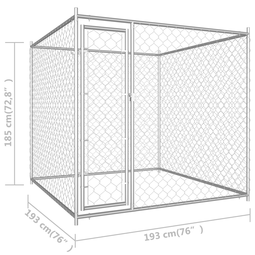 Outdoor Dog Kennel 193x193x185 cm