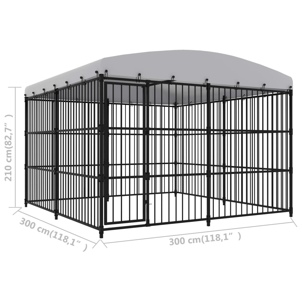 Outdoor Dog Kennel with Roof 300x300x210 cm