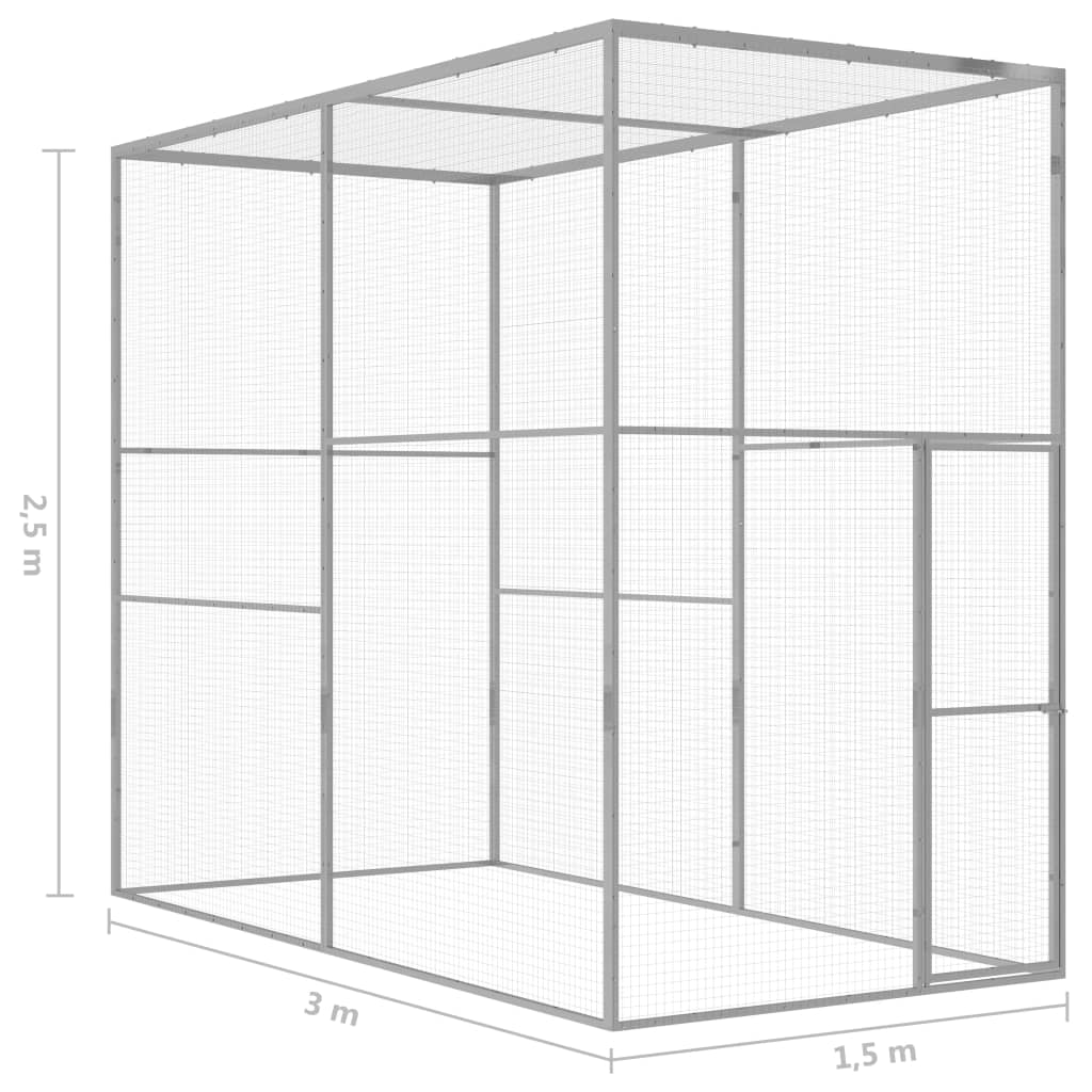 Cat Cage 3x1.5x2.5 m Galvanised Steel