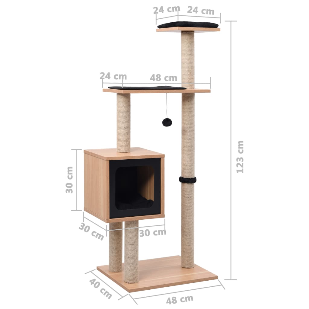 Cat Tree with Sisal Scratching Mat 123 cm