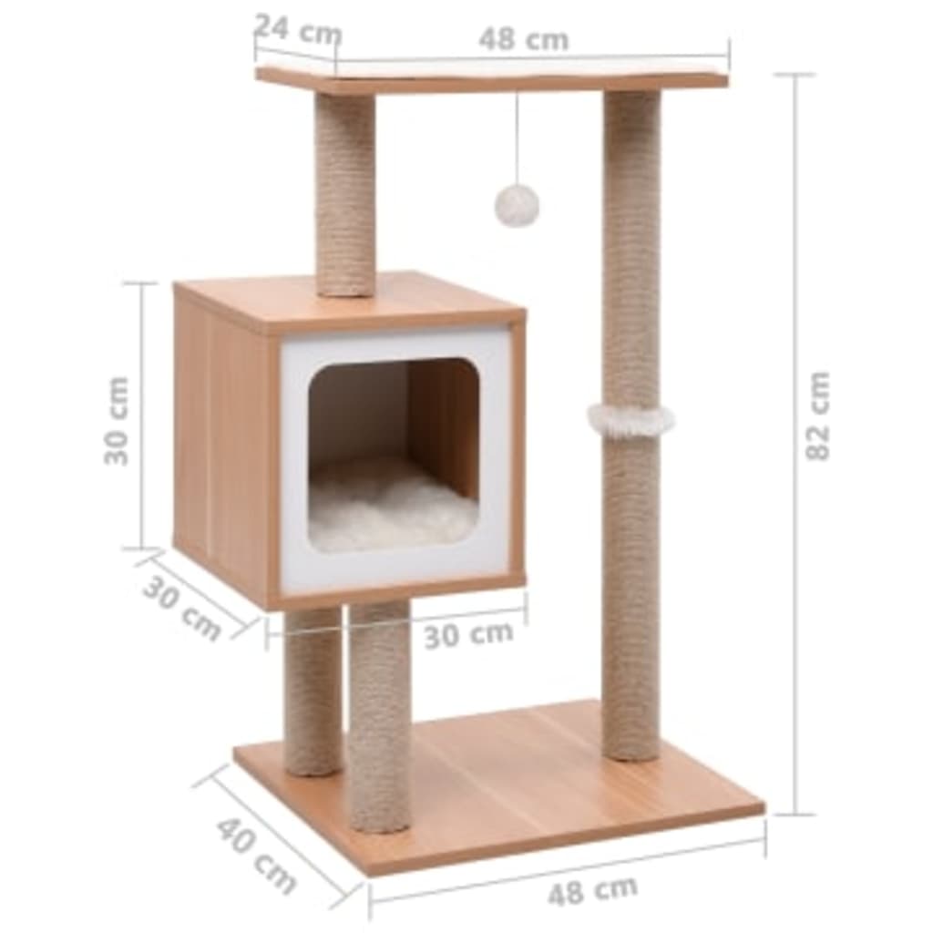 Cat Tree with Sisal Scratching Mat 82 cm