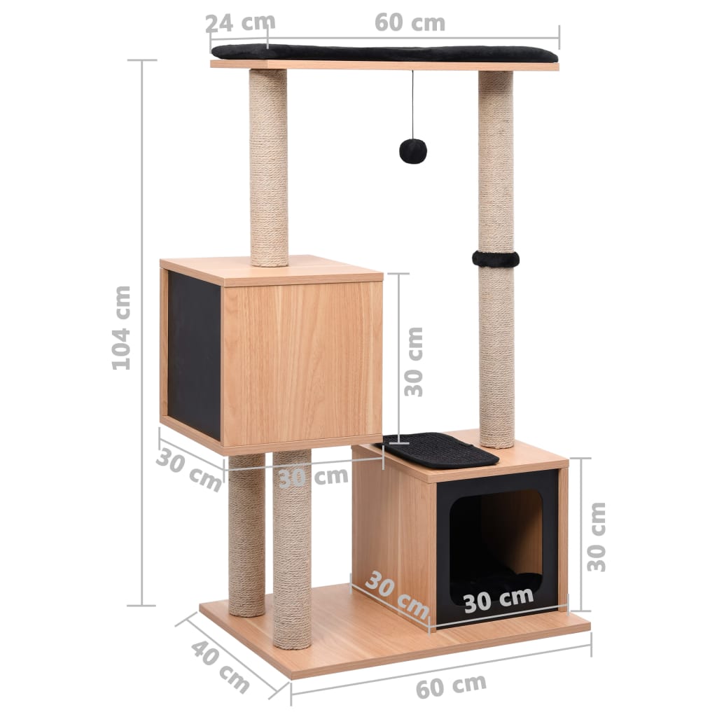 Cat Tree with Sisal Scratching Mat 104 cm