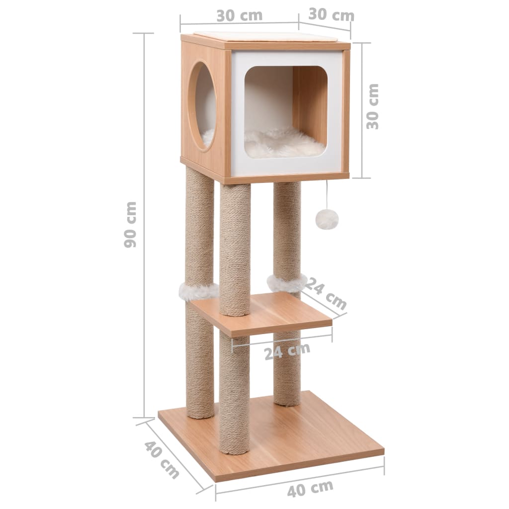 Cat Tree with Sisal Scratching Mat 90 cm