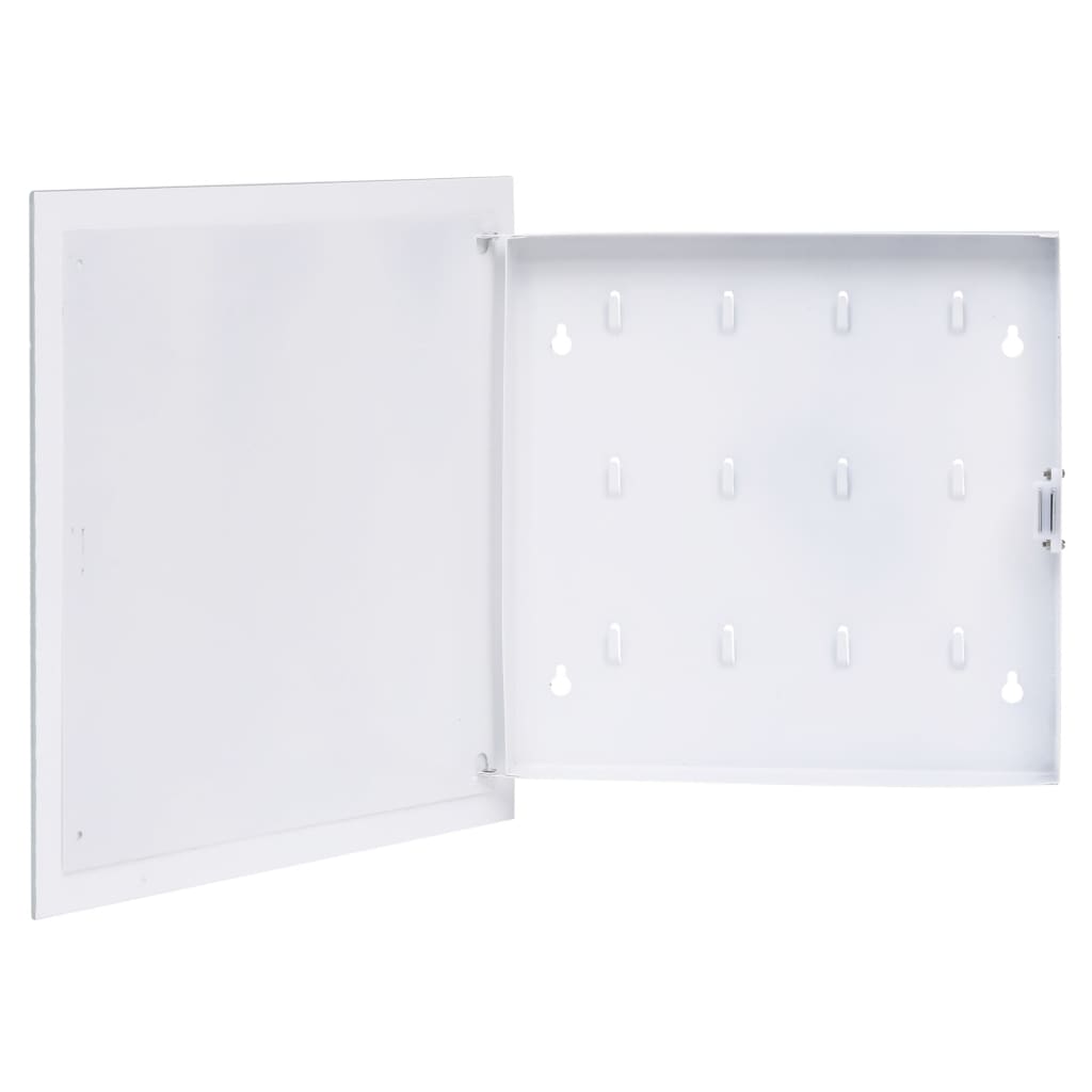 Key Box with Magnetic Board White 35x35x4 cm