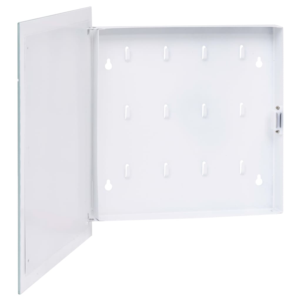 Key Box with Magnetic Board White 35x35x4 cm