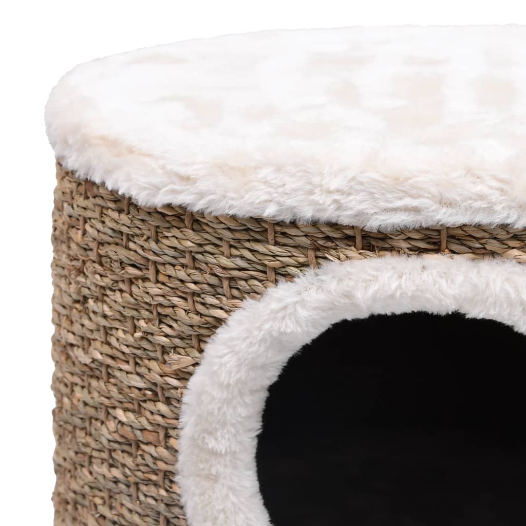 Cat House with Wooden Legs 41 cm Seagrass