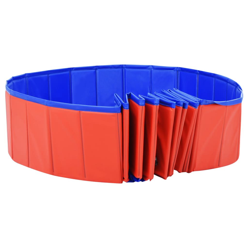 Foldable Dog Swimming Pool Red 300x40 cm PVC