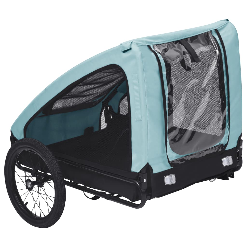 Pet Bike Trailer Blue and Black