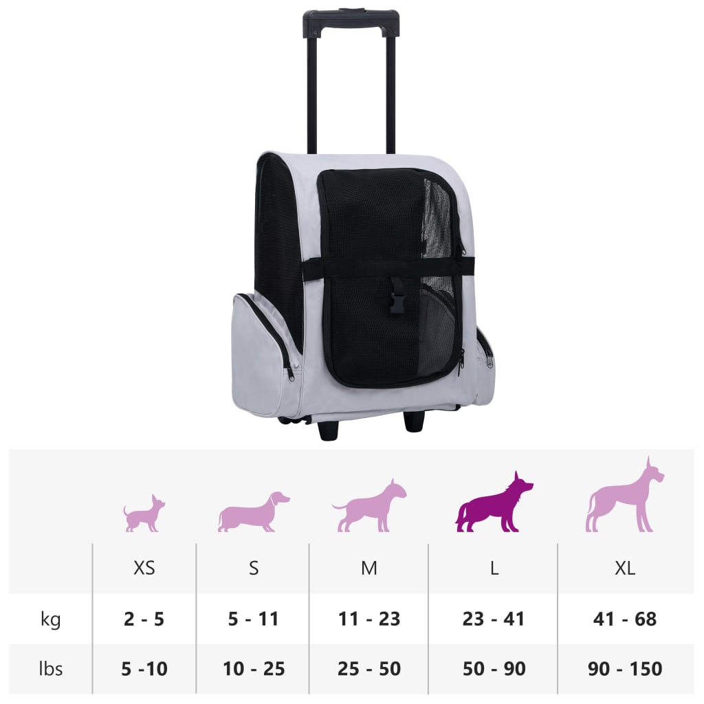 Foldable Multipurpose Pet Trolley Grey