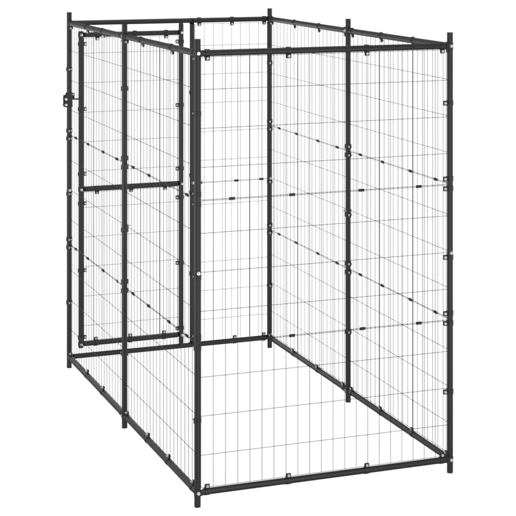 Outdoor Dog Kennel Steel 110x220x180 cm