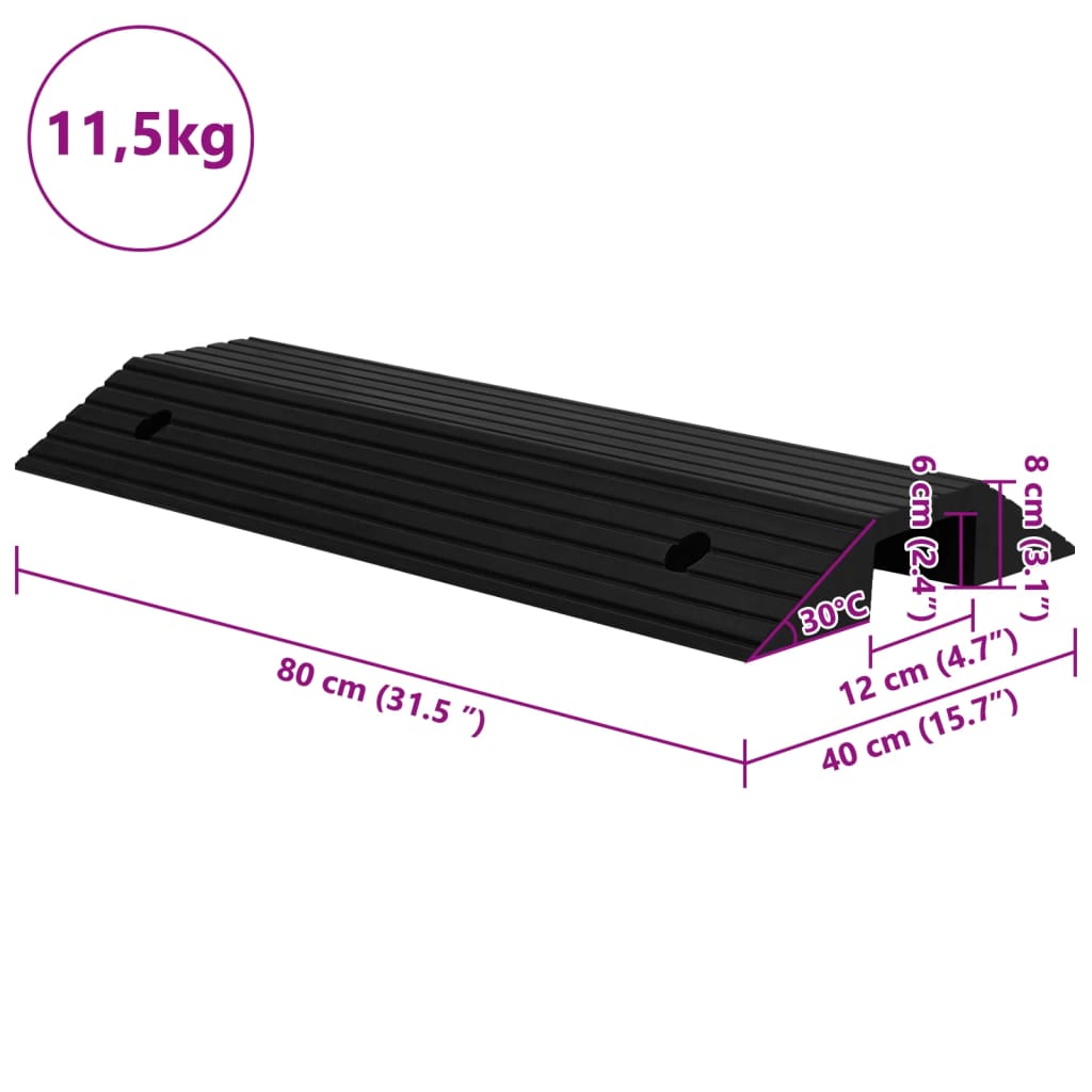 Bridge Threshold Ramp 80x40x8 cm Rubber