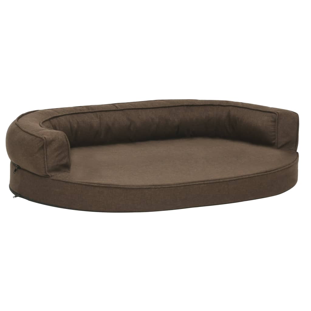 Ergonomic Dog Bed Mattress 75x53 cm Linen Look Brown