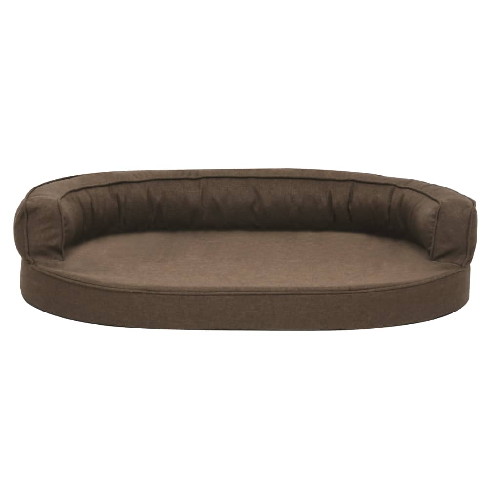 Ergonomic Dog Bed Mattress 75x53 cm Linen Look Brown