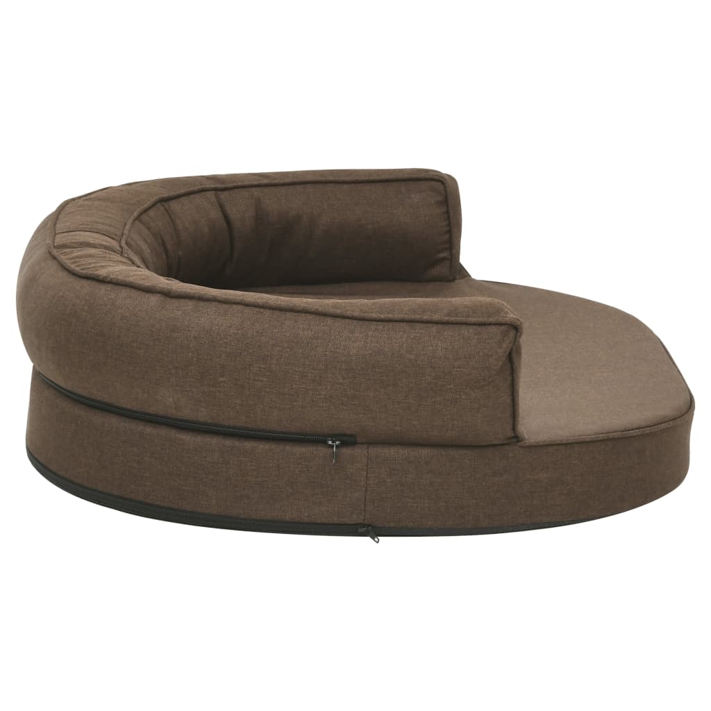 Ergonomic Dog Bed Mattress 75x53 cm Linen Look Brown