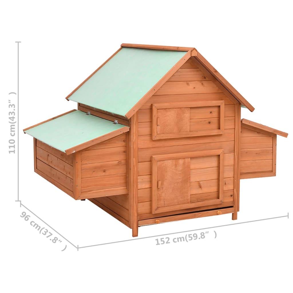 Chicken Coop 152x96x110 cm Solid Firwood