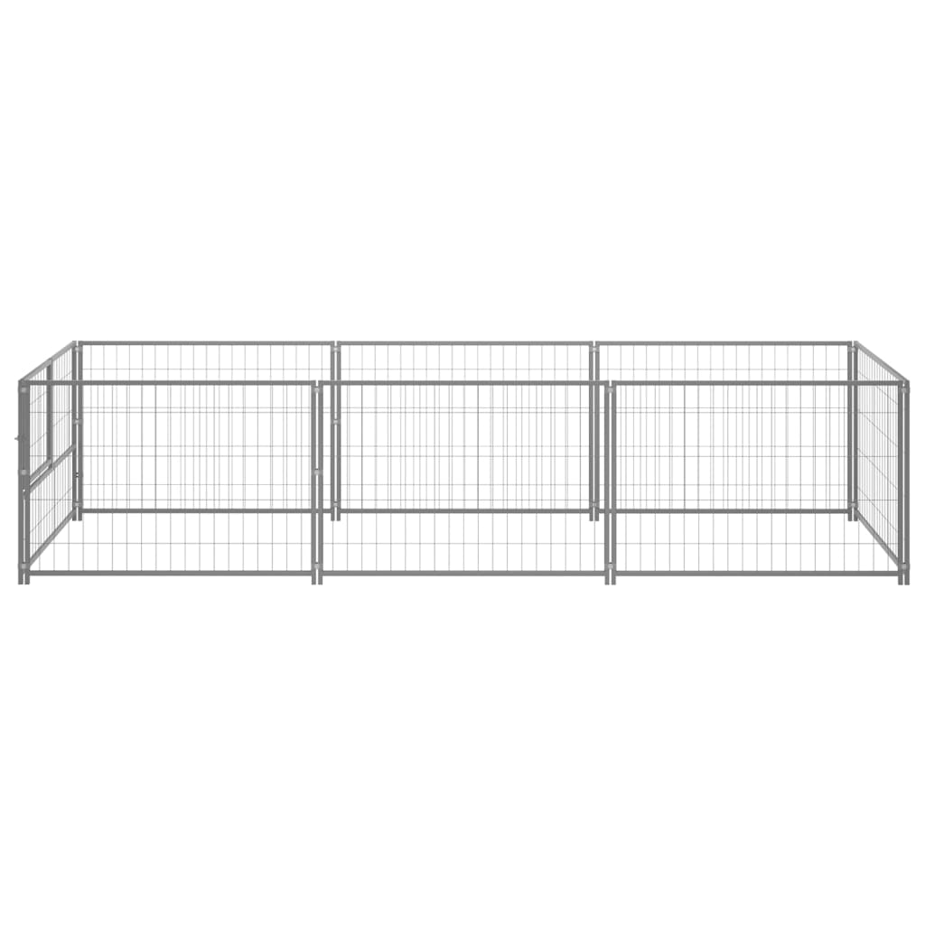 Dog Kennel Silver 3 mÂ² Steel