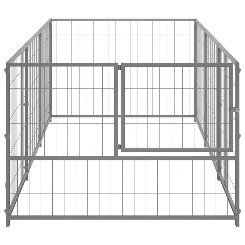 Dog Kennel Silver 3 mÂ² Steel