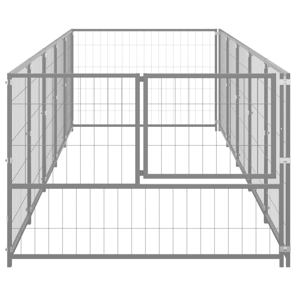 Dog Kennel Silver 5 mÂ² Steel