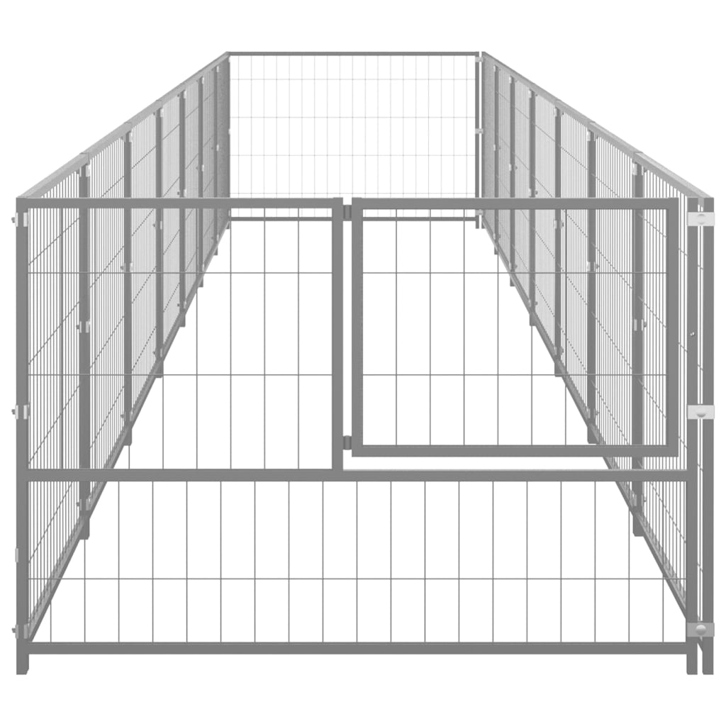 Dog Kennel Silver 7 mÂ² Steel