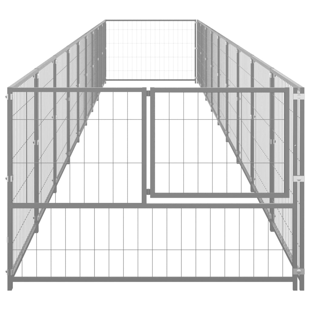 Dog Kennel Silver 9 mÂ² Steel