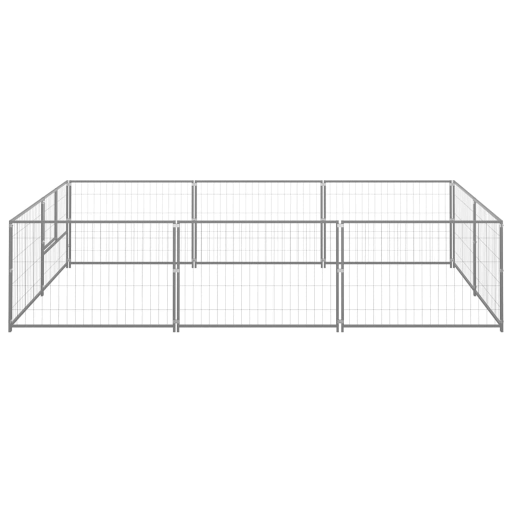 Dog Kennel Silver 6 mÂ² Steel