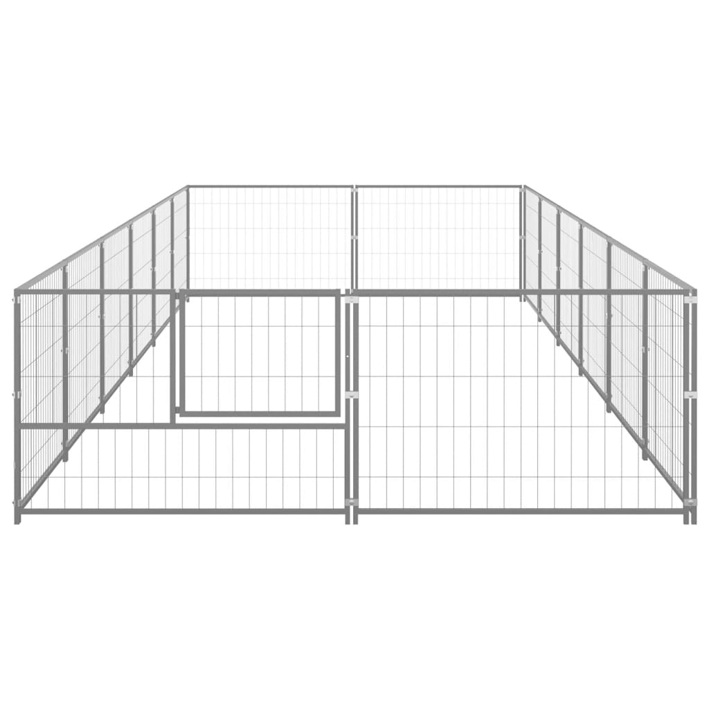 Dog Kennel Silver 12 mÂ² Steel