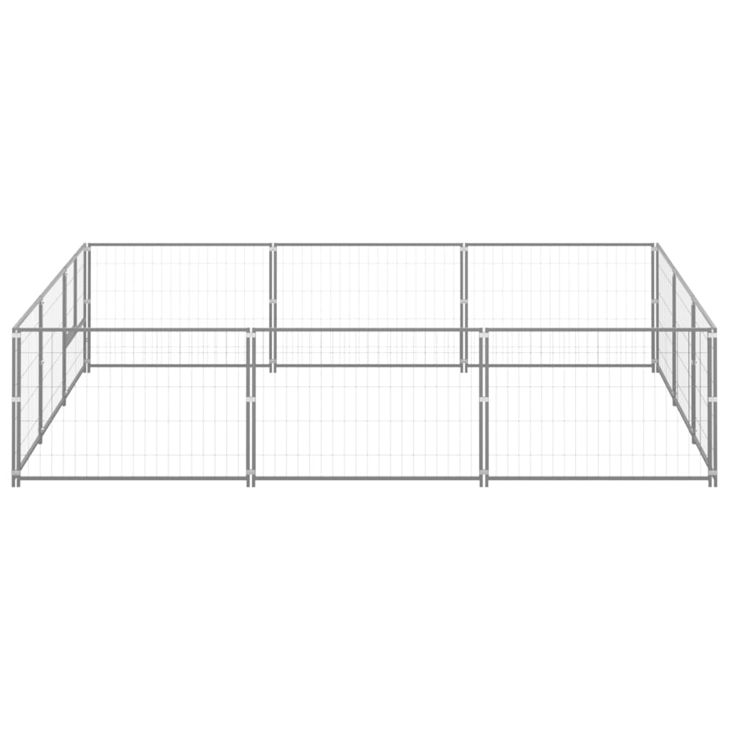 Dog Kennel Silver 9 mÂ² Steel