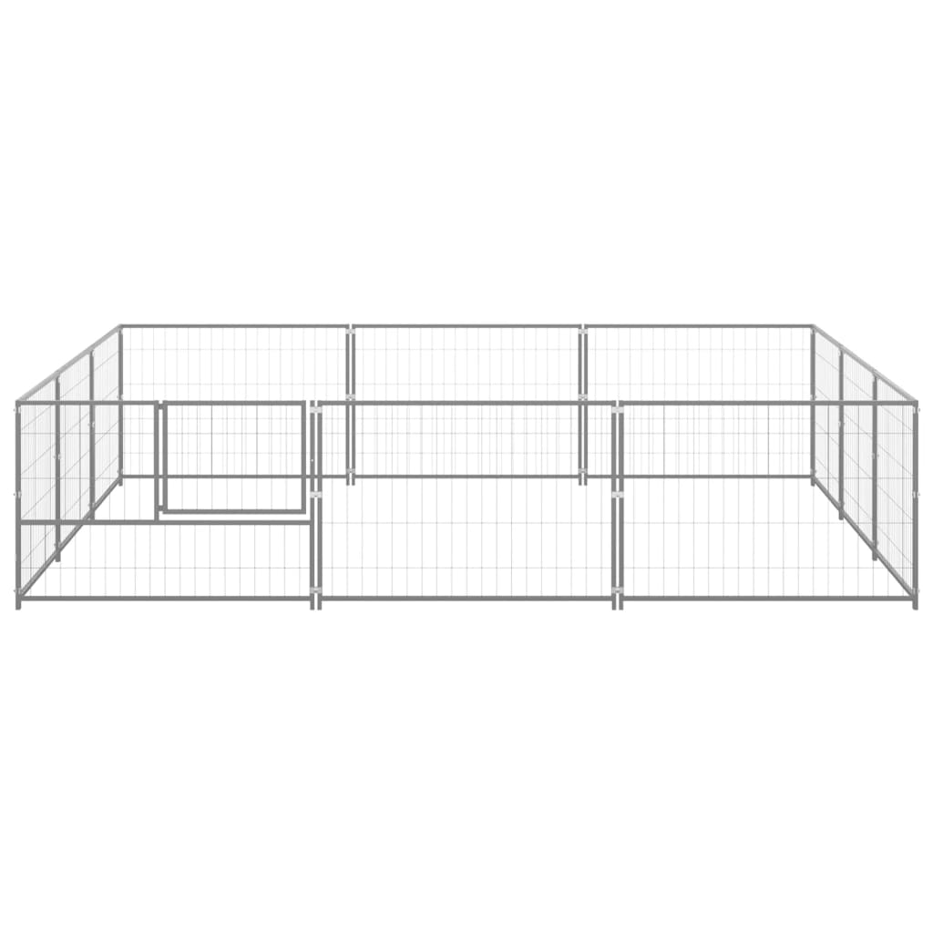 Dog Kennel Silver 9 mÂ² Steel