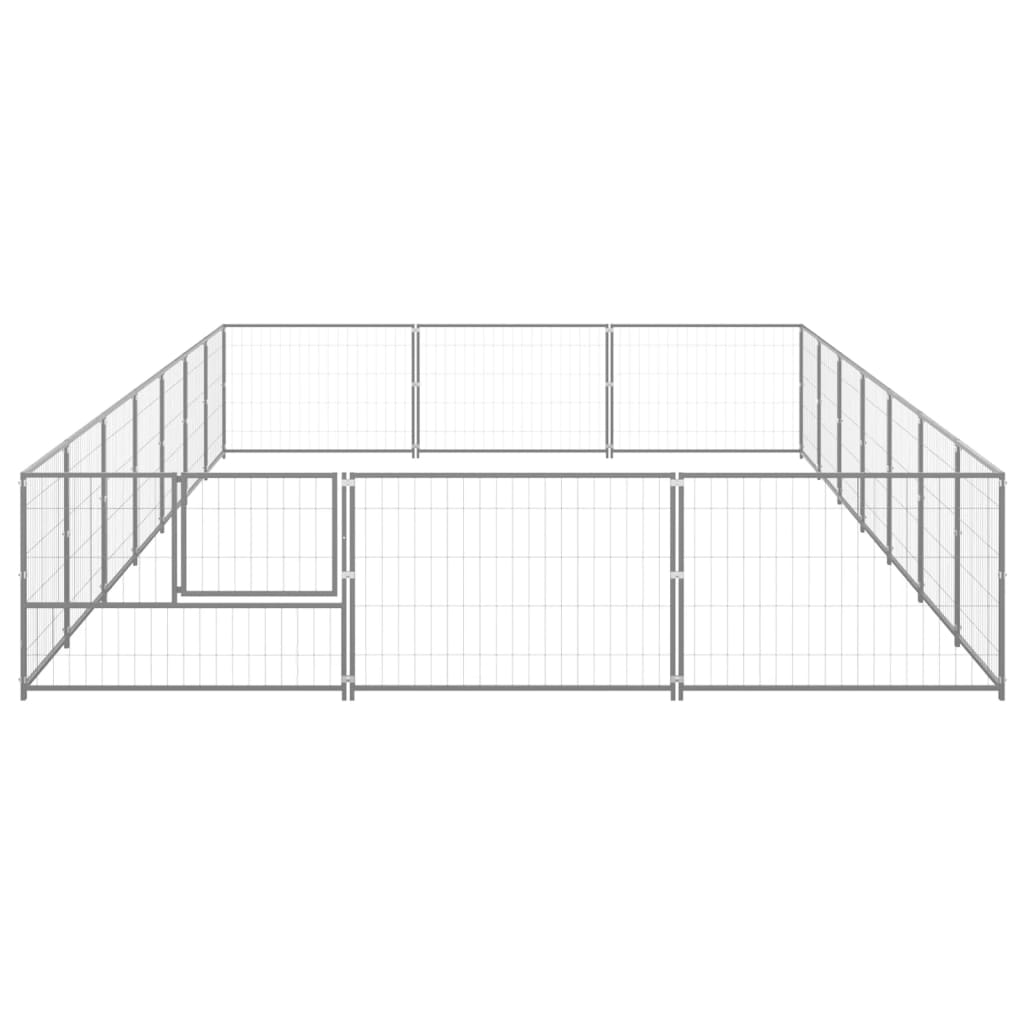 Dog Kennel Silver 21 mÂ² Steel