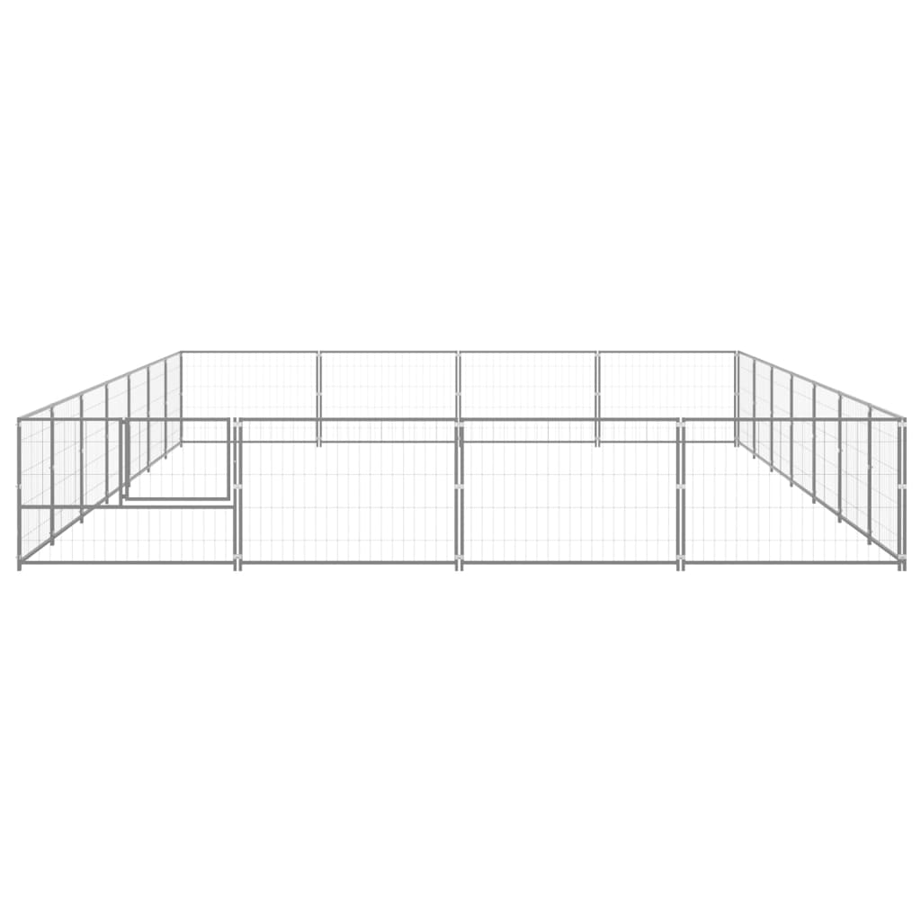 Dog Kennel Silver 28 mÂ² Steel