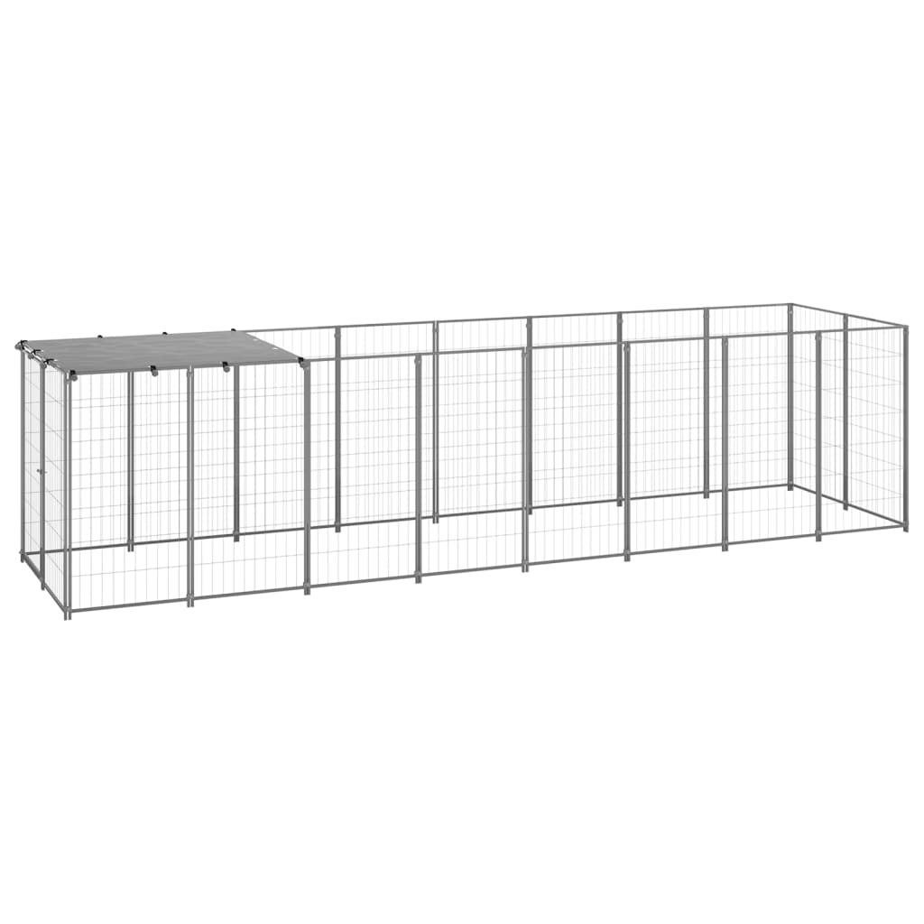 Dog Kennel Silver 4.84 mÂ² Steel