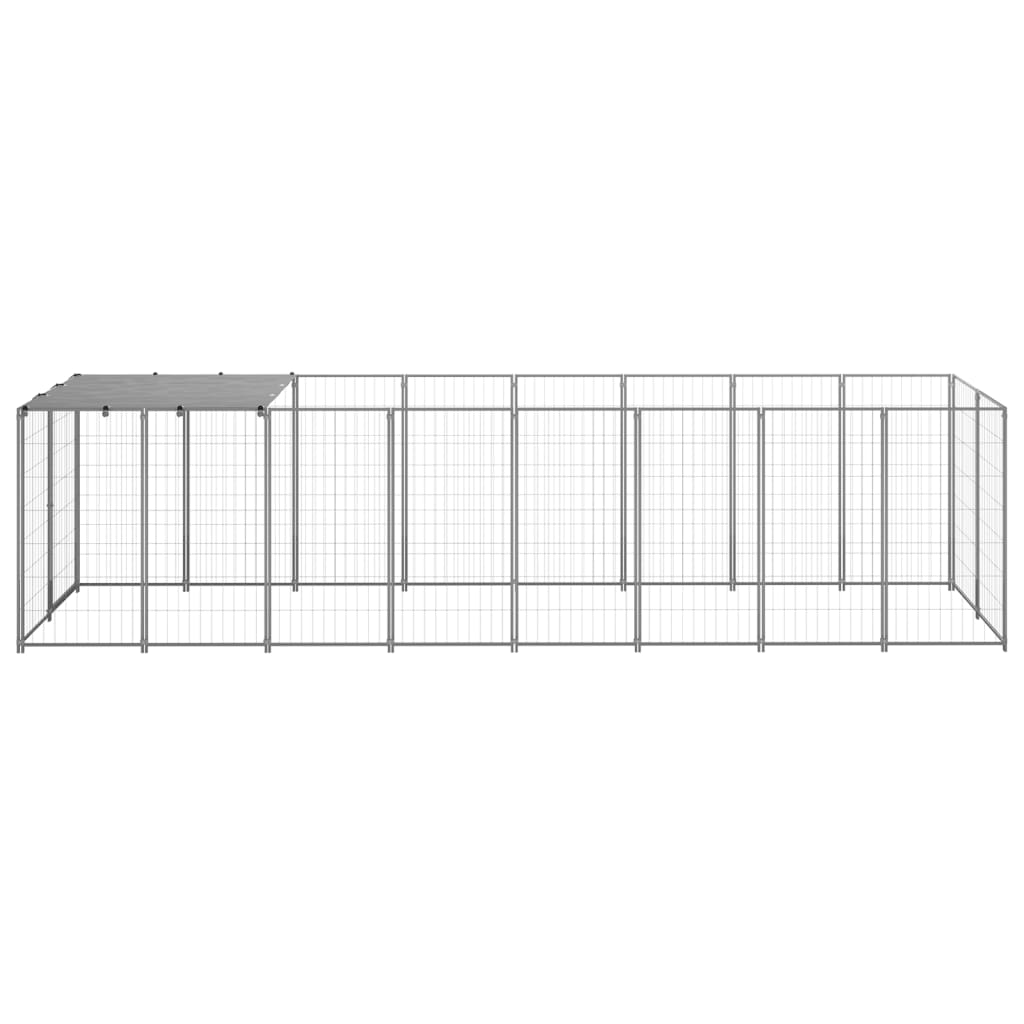 Dog Kennel Silver 4.84 mÂ² Steel