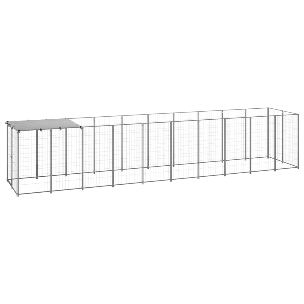 Dog Kennel Silver 6.05 mÂ² Steel