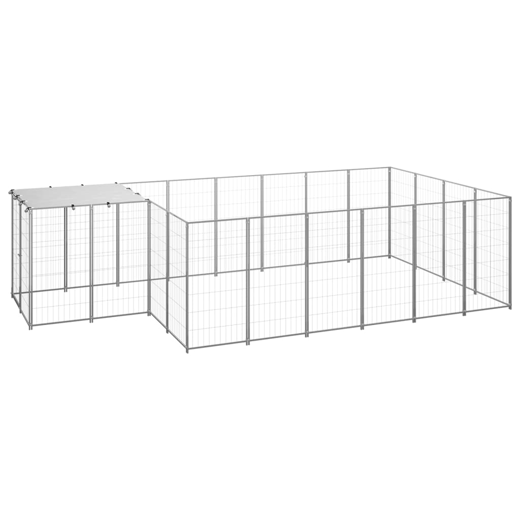 Dog Kennel Silver 8.47 mÂ² Steel