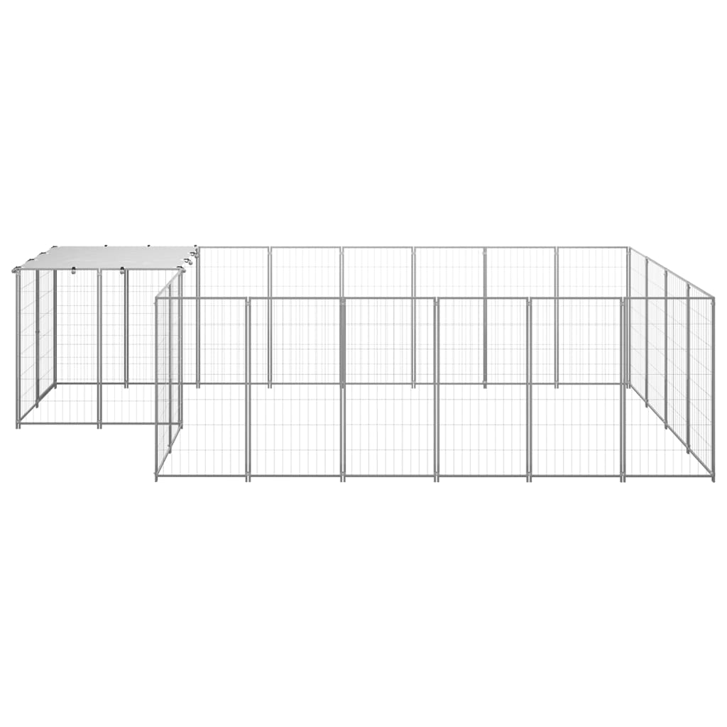 Dog Kennel Silver 8.47 mÂ² Steel