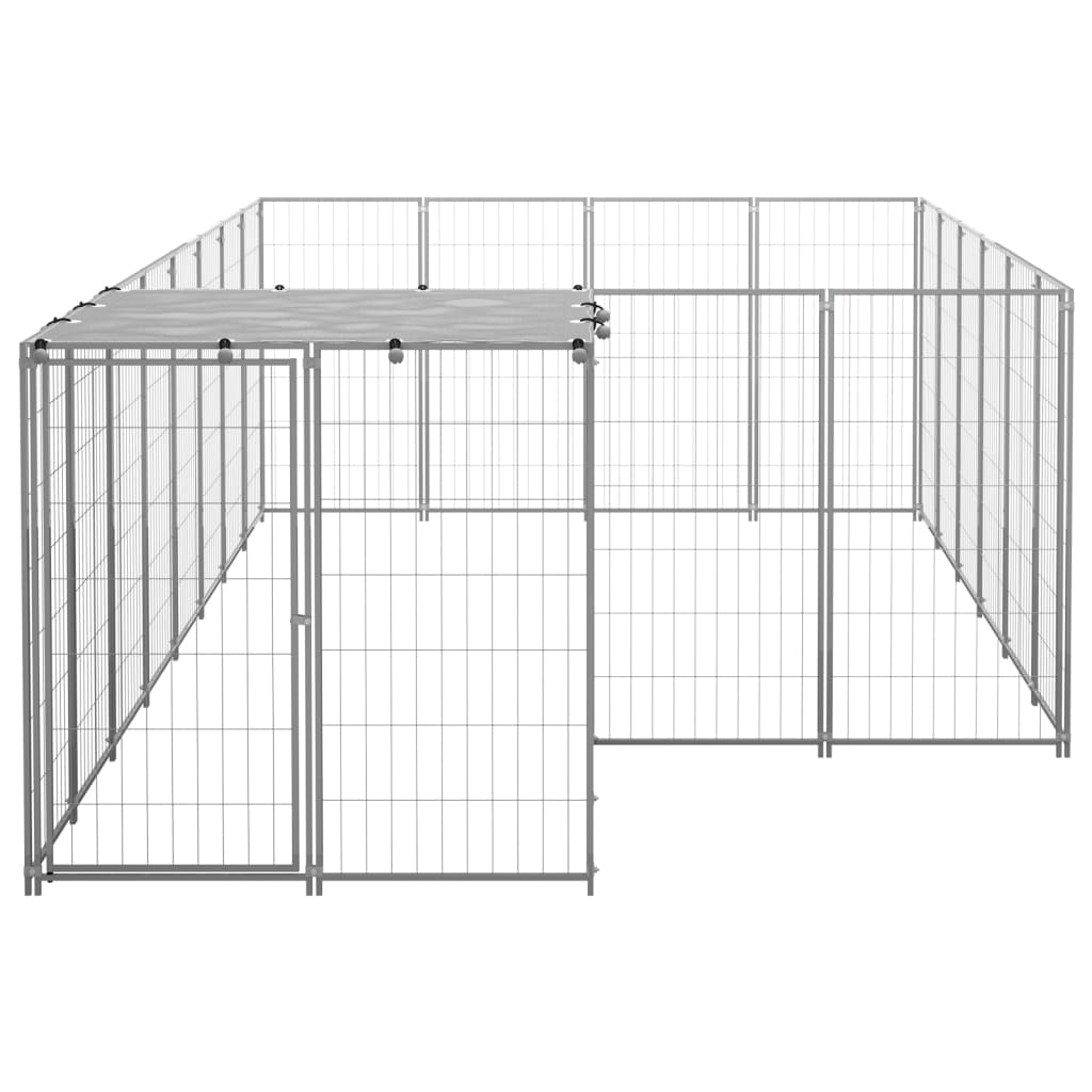 Dog Kennel Silver 8.47 mÂ² Steel