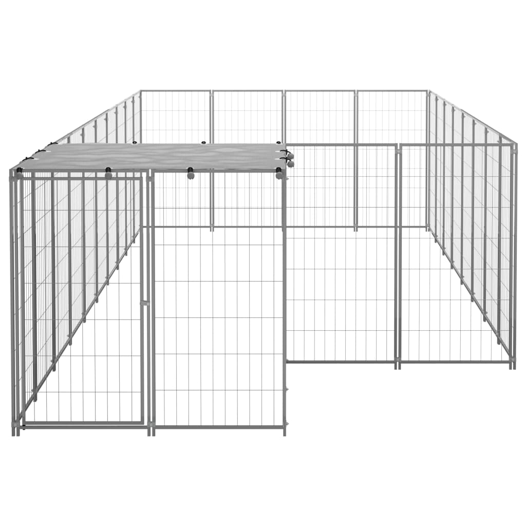 Dog Kennel Silver 10.89 mÂ² Steel