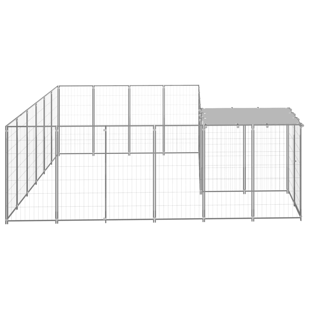 Dog Kennel Silver 8.47 mÂ² Steel