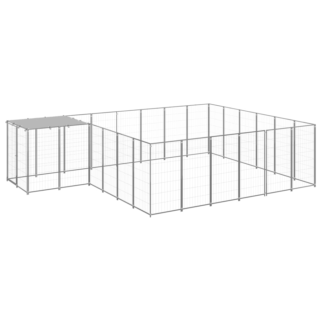 Dog Kennel Silver 12.1 mÂ² Steel